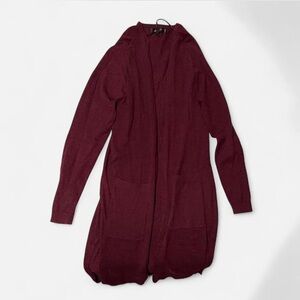 Long burgundy cardigan